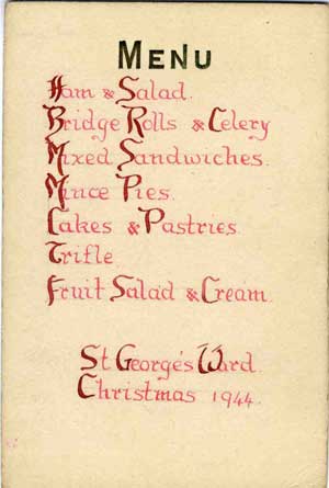 Peter Snelling menu